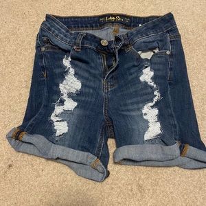indigo rein ripped jean shorts - juniors 7